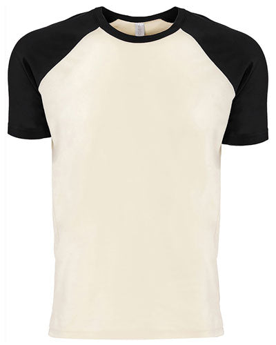 Black/ Natural Custom Next Level Unisex Raglan Short-Sleeve T-Shirt
