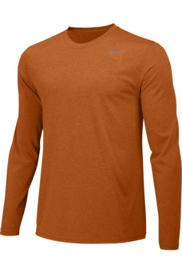 Desert Orange Custom Nike Dri-FIT Long Sleeve T-Shirt