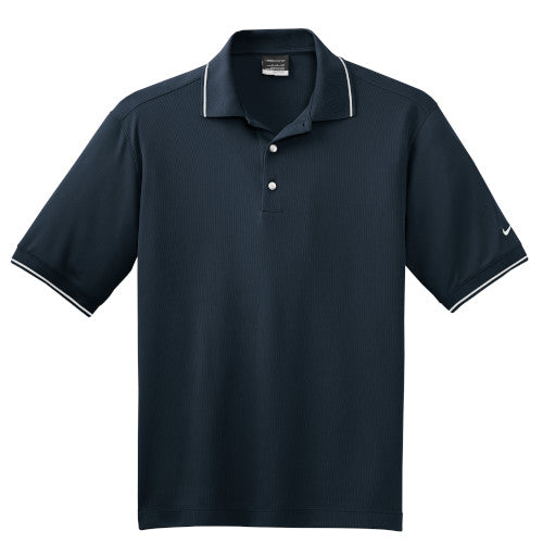Navy Tipped Nike Dri-FIT Golf Shirt With Logo