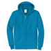 Neon Blue Custom Full Zip Hooded Sweatshirt