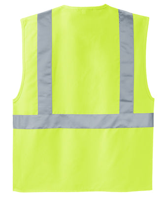 Safety Green/Reflective Custom Safety Green Reflective Vest back side