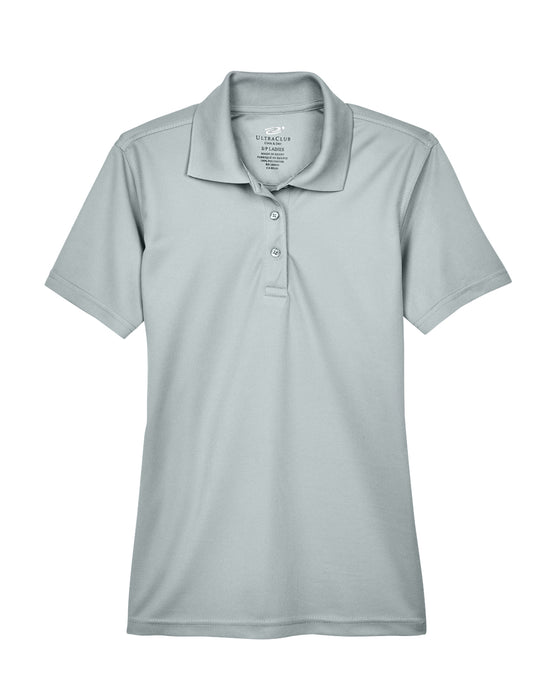 Silver Ladies Dry Wicking Polo With Logo