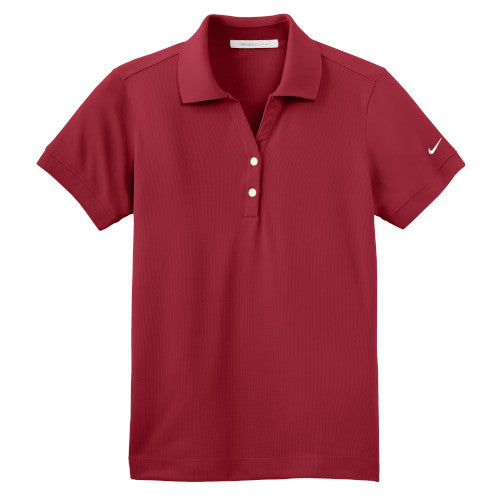 Varsity Red Nike Dri-FIT Ladies Golf Shirt With Logo