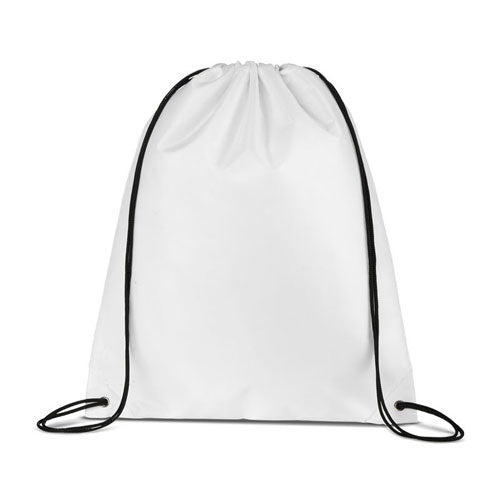 White Custom Drawstring Backpack