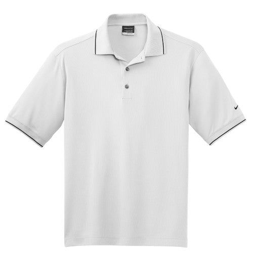 White Tipped Nike Dri-FIT Golf Shirt With Logo