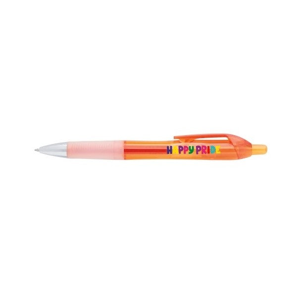 Clear Orange Custom Bic Clic Gel Pen