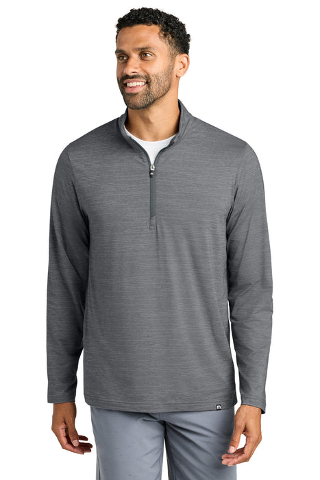 Front View of GreyHthr TravisMathew Crestview 1/4-Zip TM1MW452 plain