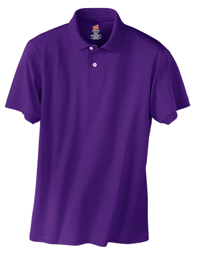 Purple Custom Hanes Jersey Knit Polo With Logo