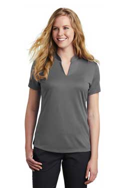 Nike Ladies Dri-FIT Hex Textured V-Neck Top With Logo
