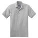Ash Grey Custom Jersey Knit Polo Shirt With Logo