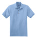 Light Blue Custom Jersey Knit Polo Shirt With Logo