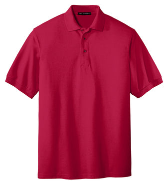 Red Port Authority Silk Touch Polo With Logo