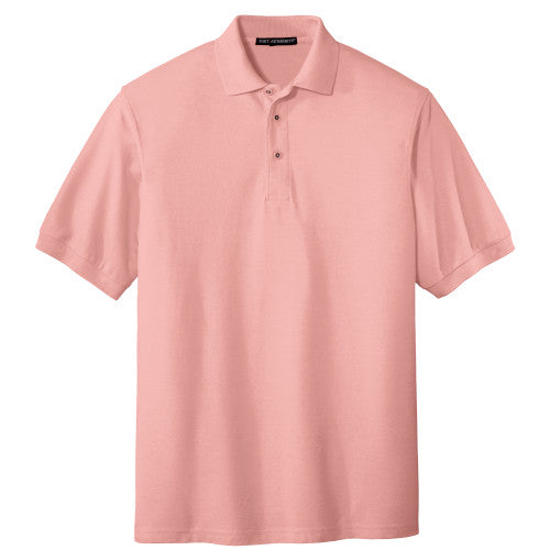 Light Pink Port Authority Silk Touch Polo With Logo