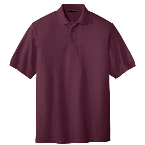 Maroon Port Authority Silk Touch Polo With Logo