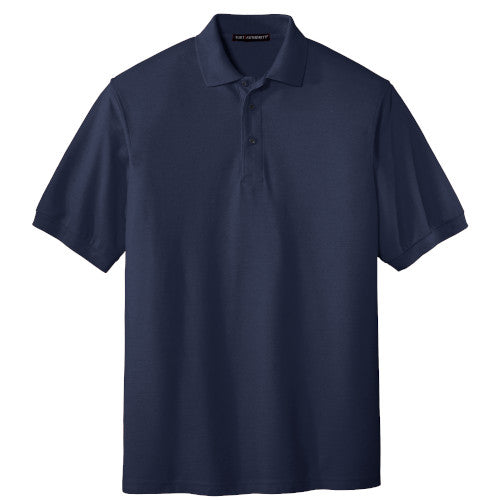 Navy Port Authority Silk Touch Polo With Logo