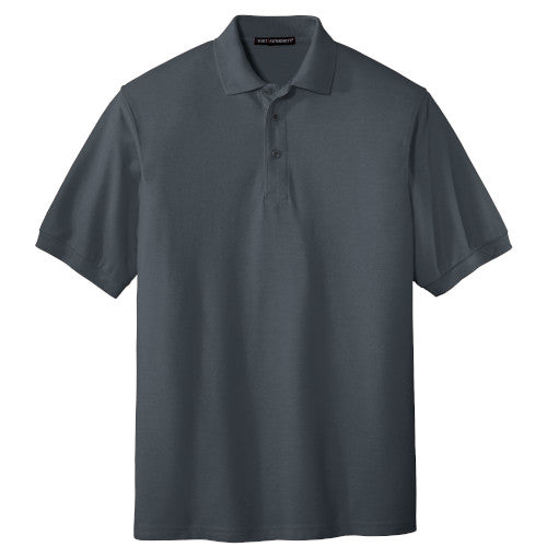 Steel Grey Port Authority Silk Touch Polo With Logo