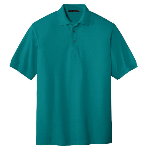 Teal Green Port Authority Silk Touch Polo With Logo