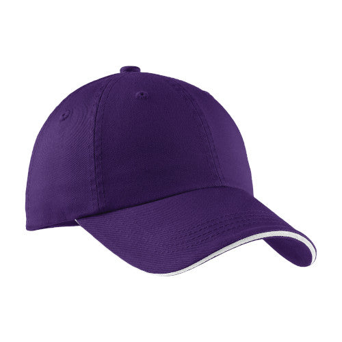 Purple/White Custom Embroidered Hat