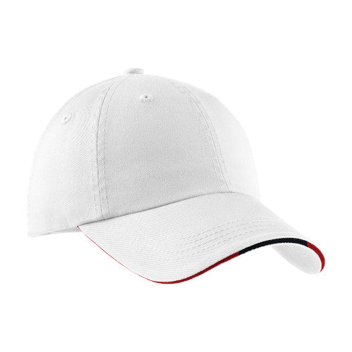 White/Classic Navy/Red Custom Embroidered Hat