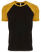 Antique Gold/ Black Custom Next Level Unisex Raglan Short-Sleeve T-Shirt