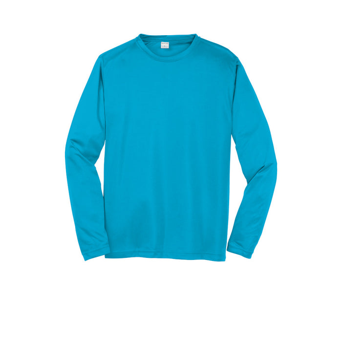 Atomic Blue Custom Long Sleeve Dry Performance T-Shirt