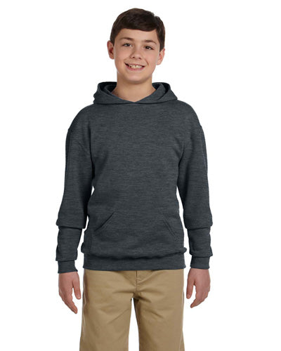 Black Heather Custom Jerzees Youth Hooded Sweatshirt
