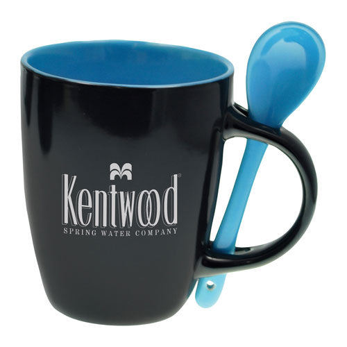 Black and Blue Custom Spoon Coffee Mug