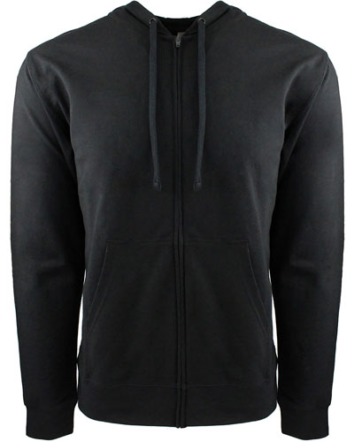 Black/ Black Custom Next Level Adult French Terry Full-Zip Hooded Sweatshirt