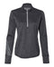 Black Heather/ Mid Grey Custom Adidas - Women's Brushed Terry Heather Quarter Zip Pullover