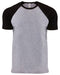 Black/ Heather Grey Custom Next Level Unisex Raglan Short-Sleeve T-Shirt