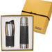 Black Custom Leather Wrapped Thermos Gift Set