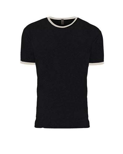Black/ Natural Custom Next Level Unisex Ringer T-Shirt
