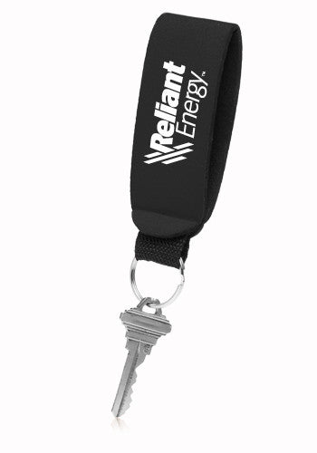 Black Custom Neoprene Strap Keychain