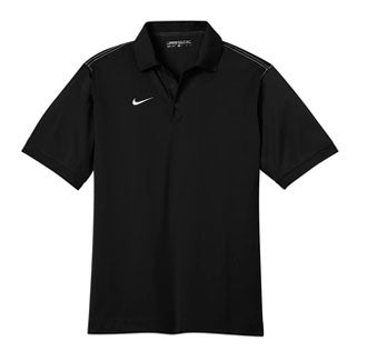Black Nike Dri-FIT Sport Swoosh Pique Polo With Logo