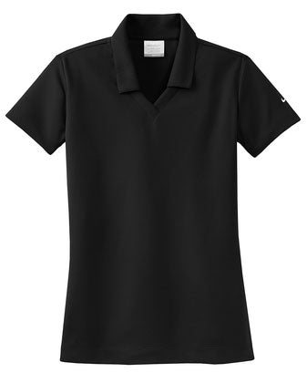 Black Nike Ladies Dri-FIT Micro Pique Polo With Logo