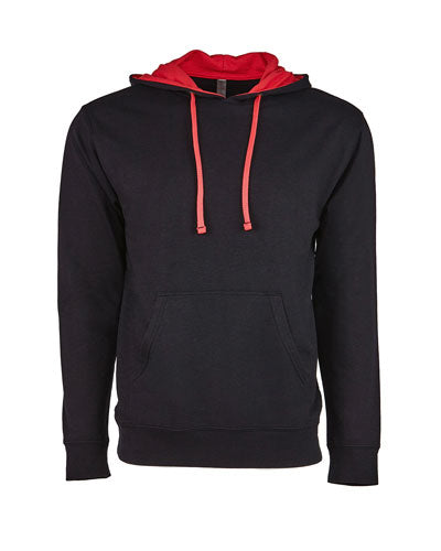 Black/ Red Custom Next Level Unisex French Terry Pullover Hoody