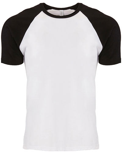 Black/ White Custom Next Level Unisex Raglan Short-Sleeve T-Shirt