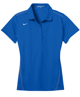 Blue Sapphire Nike Dri-FIT Ladies Sport Swoosh Pique Polo With Logo