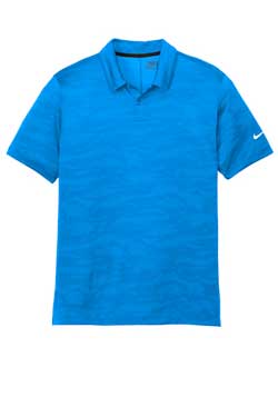 Blue Nike Dri-FIT Waves Jacquard Polo With Logo