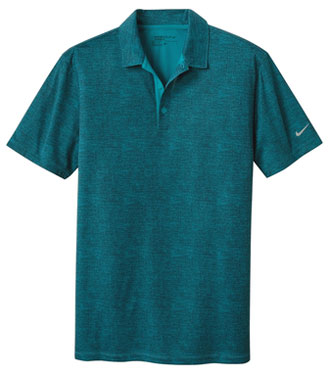 Blustery/Navy Nike Dri-FIT Crosshatch Polo With Logo