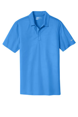 Brisk BLue Nike Dri-FIT Embossed Tri-Blade Polo With Logo