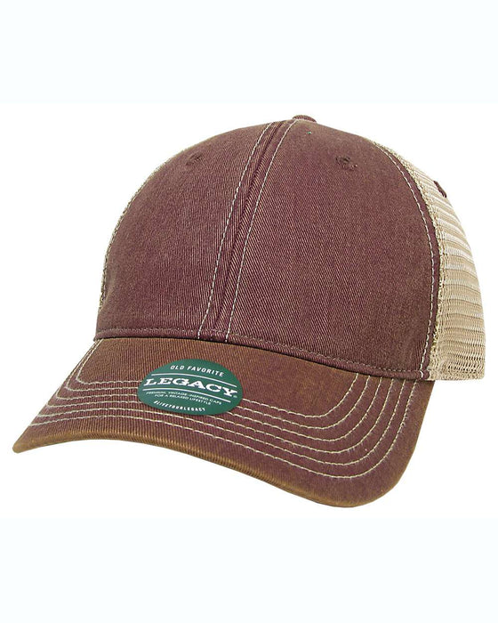 Burgundy-Khaki Custom LEGACY - Old Favorite Trucker Hat