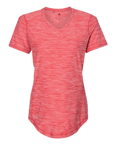 Collegiate Red Custom Adidas - Women's Melange Tech T- Shirt