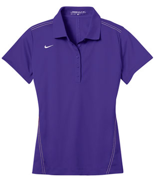 Court Purple Nike Dri-FIT Ladies Sport Swoosh Pique Polo With Logo