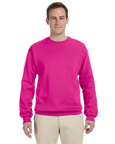 Cyber Pink Custom Jerzees Crewneck Sweatshirt with logo
