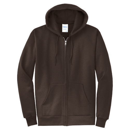 Dark Chocolate Brown Custom Full Zip Hooded Sweatshirt