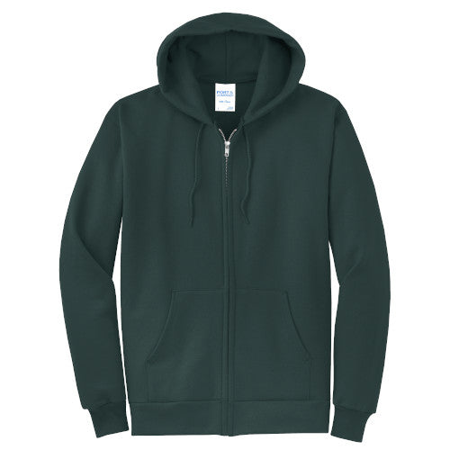 Dark Green Custom Full Zip Hooded Sweatshirt