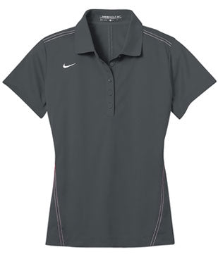 Flint Grey Nike Dri-FIT Ladies Sport Swoosh Pique Polo With Logo