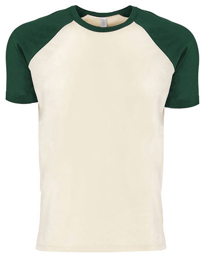 Forest Green/ Natural Custom Next Level Unisex Raglan Short-Sleeve T-Shirt