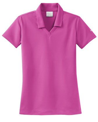 Fusion Pink Nike Ladies Dri-FIT Micro Pique Polo With Logo